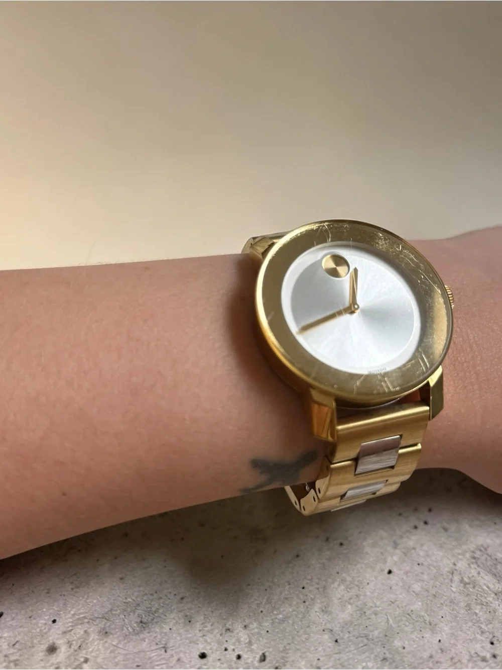 Movado Gold and Silver Two-Tone Museum Watch